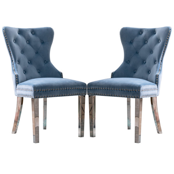 Rosdorf Park Upholstered Dining Chairs.Tufted Back Design With